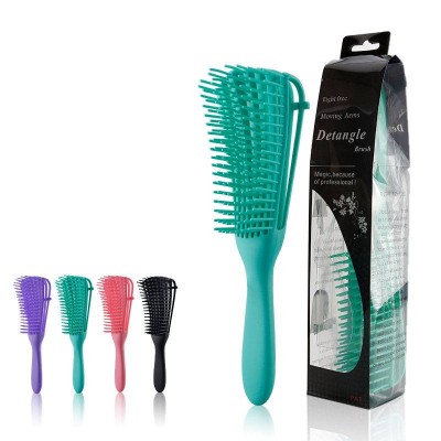 Detangling Brush For Black Natural Hair With Eight Free Moving Arms Detangle Comb